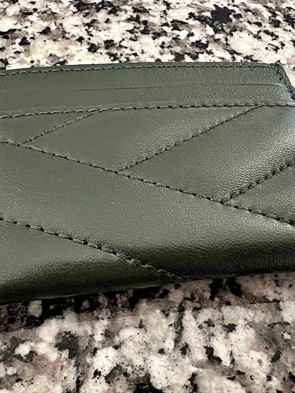Tory Burch Kira Chevron Forest Green Quilted Leather Card Case Wallet - Picture 5 of 7